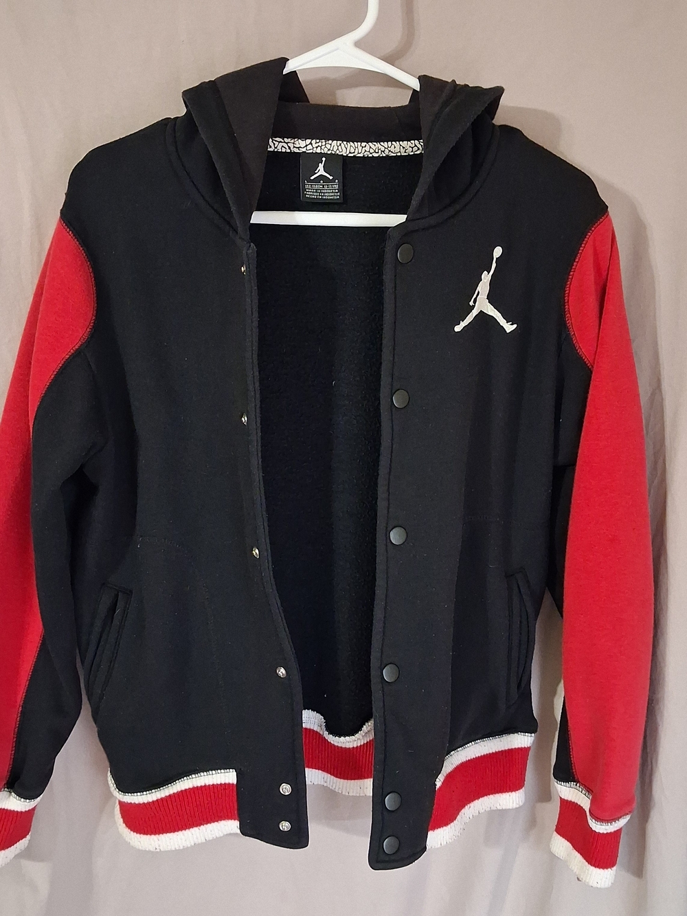 Jordan Kids' Black & Red Fleece Hooded Jacket